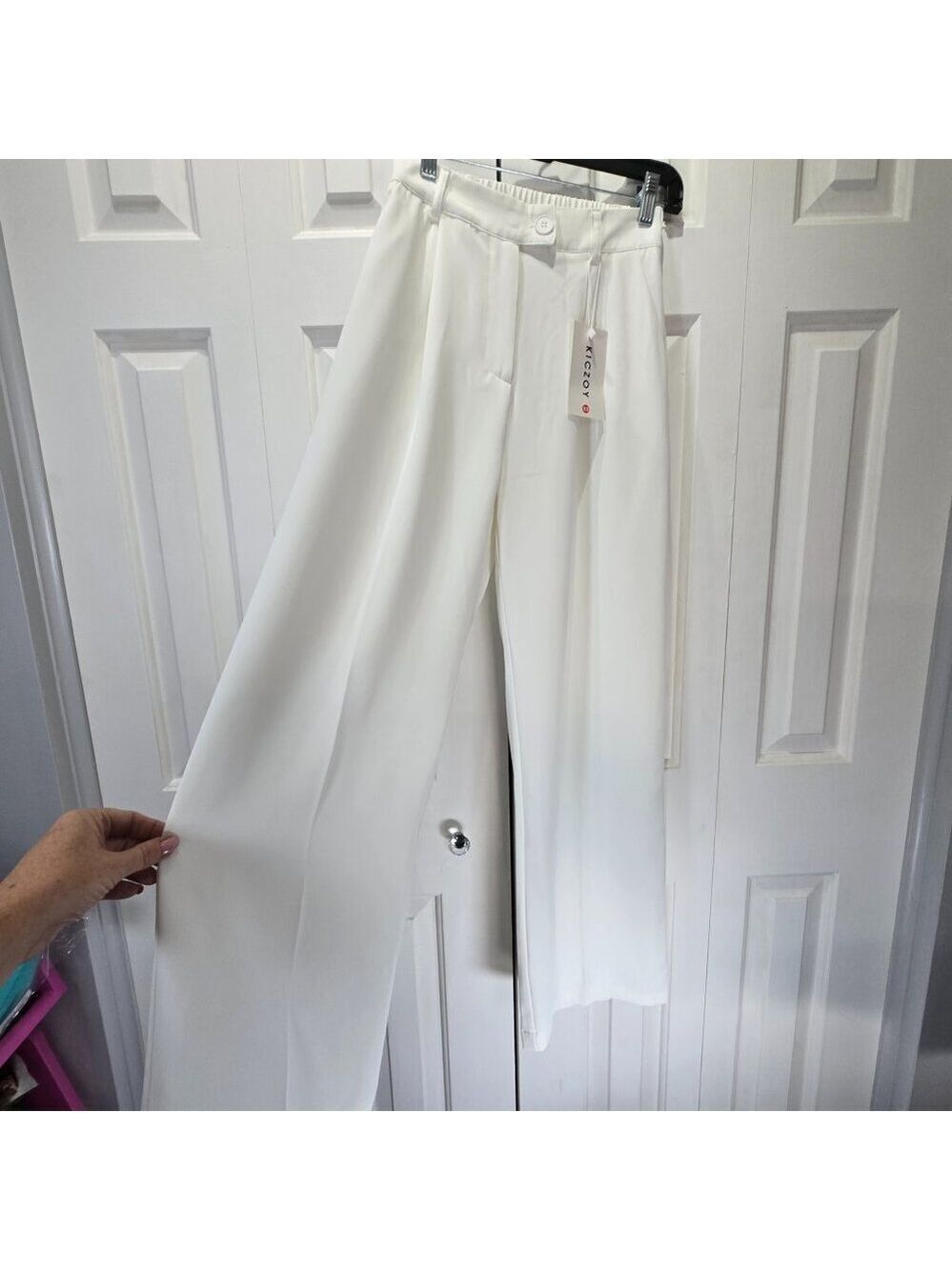 NWT Women’s White Straight Leg Business Dress Pants with Pockets – Size XS